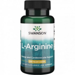SWANSON L-Arginine Energy and Cardiovascular Support 500mg  L-arginiin, 100 kapsulit
