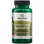 SWANSON Certified Organic Spirulina 500mg Antioxidant Support Spirulina, 180 kapslit