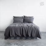 Dark Grey Linen Duvet Cover Set Voodipesu komplekt 200x220 50x70*2