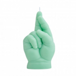 Baby Crossed Fingers Candle K&uuml;&uuml;nal Pastel Green