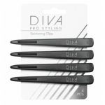 Diva Pro Styling Sectioning Clips Klambrid Black 4 tk