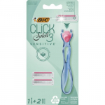 BIC Click Soleil 3 Sensitive Razor Raseerija vahetatavate peadega Seatud