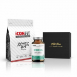 Iconfit Whey Protein & Tribulus Supplement For Men Gift Set Meestele m&otilde;eldud vadakuvalgu ja tribuluse toidulisandite komplekt