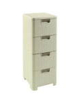 CURVER BOOKCASE WITH 4 DRAWERS 4x14L /CREAM