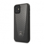 Back panel cover Mercedes-Benz Apple iPhone 11 Hard Case Leather Carbon Fiber Black