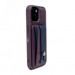 Back panel cover iLike Apple iPhone 14 LEATHER POCKET STAND COVER Purple