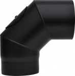 Black steel flue bend 90&deg;,with door, &oslash;150