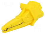 Crocodile clip | 20A | 1kVDC | yellow | Grip capac: max.25mm