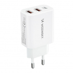 Adapter Wozinsky  Wozinsky CWCUCW 30W USB-C / 2 x USB-A wall charger - white