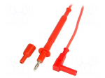Test lead | 12A | probe tip,banana plug 4mm | with protection | red