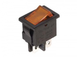 POWER ROCKER SWITCH 5A-250V DPST ON-OFF - WITH AMBER NEON LIGHT