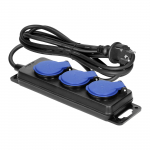 Elektrimaterjalid | Kaablid, Jaotuss&uuml;steemid ja T&ouml;&ouml;riistad // Elektri laiendid, Pikendusjuhtmete, hajutuste ja UK ja USA adapterite komplekt // Przedłużacz warsztatowy bryzgoszczelny IP44, 3 gniazda 2P+Z IP44, przew&oacute;d gumowy, H05RR-F 3x1,5mm?, długość 3m