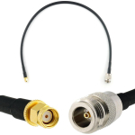 Rangeful RP-SMA Male / N Female 50cm koaksiaalkaabel &mdash; HF240 (vastab LMR240) HF240-RPSM-NF-0.5