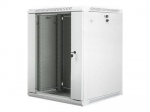 Servers Lanberg  Rack cabinet 19" wall-mount 15U/600x600 (flat pack) with glass door V2, grey |