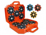 Lamp: warning | &Oslash;112mm | red,blue,orange | 72h | IP68 | 10pcs | Kit: case