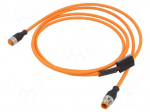 Cable: for sensors/automation | M12 | PIN: 4 | 2m | plug | 230VDC | 230VAC