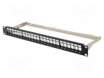 Patch panel | black | Number of ports: 24 | 19" | rack 19" | RACK