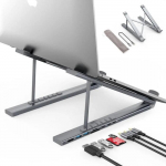 USB-C 7-in-1 Hub and Foldable Laptop Stand Riff M48-V2 &mdash; HDMI 4K, USB-A, TF & SD, USB-C PD
