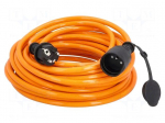 Extension lead | 3G2.5mm2 | 15m | PUR | orange | Sockets no: 1 | 16A