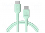 Cable | USB 2.0 | USB C plug,both sides | 1.2m | green | PVC | 480Mbps