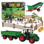 Zestaw Rolniczy Traktor z Przyczepą Zwierzęta Farmerzy Farma 45 el.