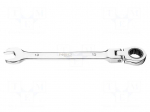 Wrench: combination spanner | rattle,with joint | 13mm | L: 185mm