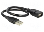 Cable | USB 2.0 | USB A socket,USB A plug | 0.35m | black | &Oslash;cable: 5mm