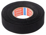 Fabric tape | PET wool | W: 19mm | L: 15m | black