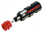 Cigarette lighter plug | screw terminal | 8A | Sup.volt: 12&divide;24VDC