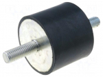 Vibration damper | M10 | &Oslash;: 50mm | rubber | L: 40mm | Thread len: 28mm
