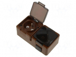 Connector: AC supply | socket | 2P+PE | 250VAC | 16A | brown | wall mount