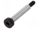Shoulder screw | Mat: steel | Thread len: 7mm | Thread: M3 | Cut: imbus