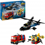 LEGO 60462 City Combination Set with Helicopter, Fire Truck and Submarine, Construction Toy