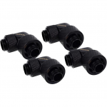 Alphacool Eiszapfen 16/10mm screw-in fitting, 90&deg; rotatable, G1/4, black connection, for soft tubing (PVC, silicone, neoprene)