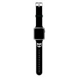 Karl Lagerfeld Pasek KLAWLSLCK Apple Watch 42/44/45mm Silicone Choupette Heads / black