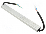 Power supply: switching | 30W | 12VDC | 0&divide;2.5A | IP67 | 30x16.5x275mm
