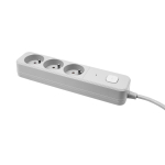Elektrimaterjalid // Elektri laiendid, Pikendusjuhtmete, hajutuste ja UK ja USA adapterite komplekt // Listwa zasilająca z układem przeciwprzepięciowym, 3 gniazda, włącznik, długość 5m