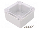 Enclosure: multipurpose | X: 105mm | Y: 105mm | Z: 60mm | ZP | ABS | gasket