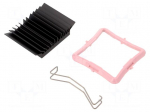 Heatsink: extruded | grilled | BGA | black | L: 33mm | W: 33mm | H: 9.5mm