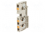 Splice terminal: rail | 10mm2 | ways: 1 | terminals: 3 | beige | wemid