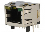 Socket | RJ45 | PIN: 8 | Cat: 5 | shielded,with LED | gold-plated | THT