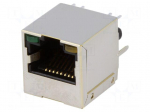 Socket | RJ45 | PIN: 8 | shielded,with LED | Layout: 8p8c | THT | straight