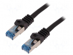 Patch cord | S/FTP | 6a | stranded | Cu | LSZH | black | 3m | 26AWG