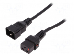 Cable | IEC C19 female,IEC C20 male | 3m | with IEC LOCK locking