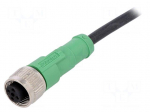 Connection lead | M12 | PIN: 4 | straight | 5m | plug | 250VAC | 4A | 250VDC
