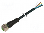 Connection lead | M12 | PIN: 12 | straight | 3m | plug | 30VAC | 1.5A | IP67