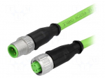 Cable: for sensors/automation | PIN: 4 | M12-M12 | D code-Ethernet