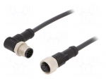 Cable: for sensors/automation | PIN: 8 | M12-M12 | 1m | plug | plug | 30V