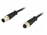 Cable: for sensors/automation | PIN: 5 | M12-M12 | 2m | plug | plug | 60V