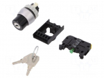 Switch: rotary with key | Stabl.pos: 2 | 22mm | black | IP65 | Pos: 2